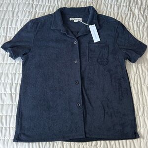 NWT Outerknown Terry Camp Shirt in Navy